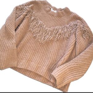 No Boundaries Juniors Fringe Sweater